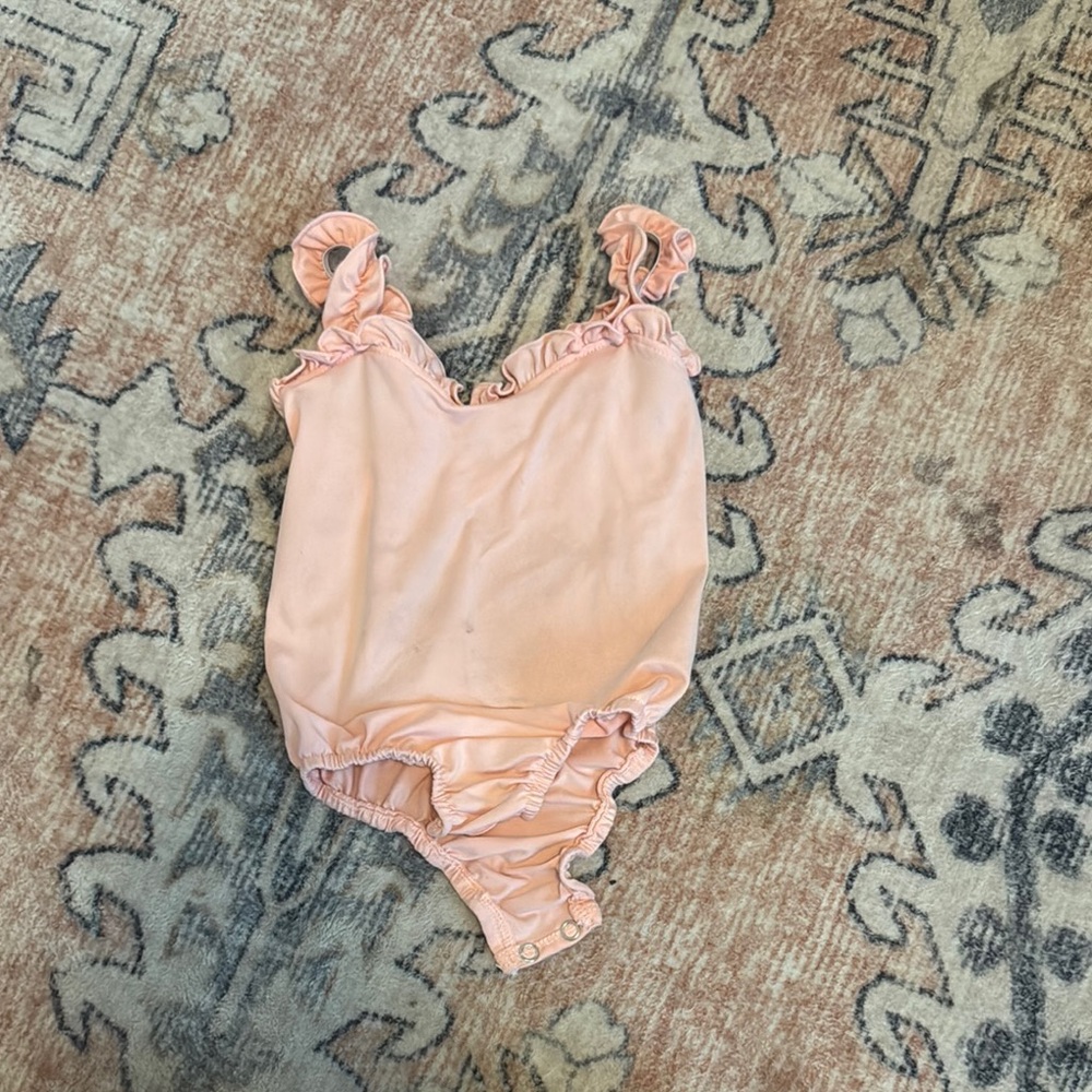 Charming Peach Ruffled Kids Bodysuit